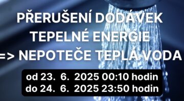 Oznamení - nepoteče teplá voda