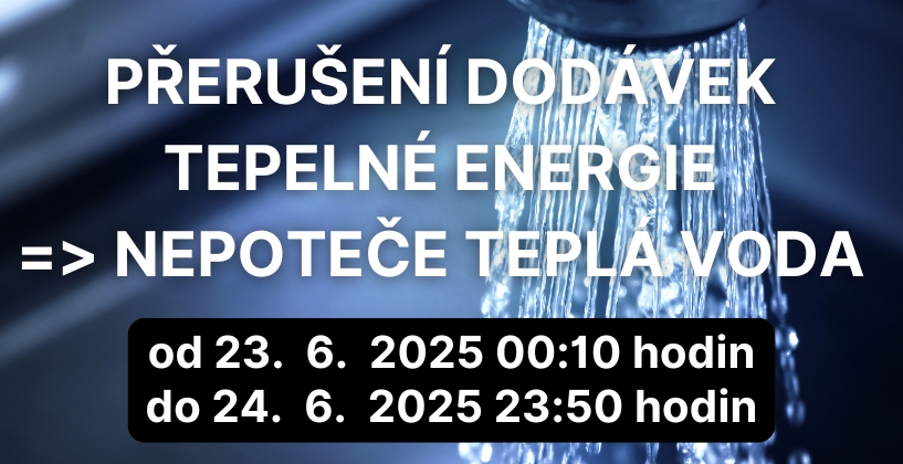 Oznamení - nepoteče teplá voda